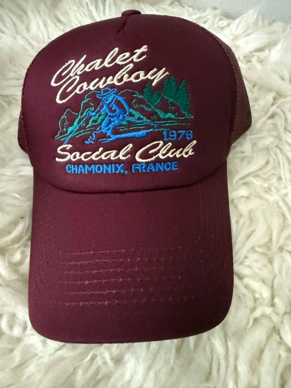Anthropologie Worn/West Winter Trucker Hat - Chalet Cowboy Social Club - Picture 2 of 6